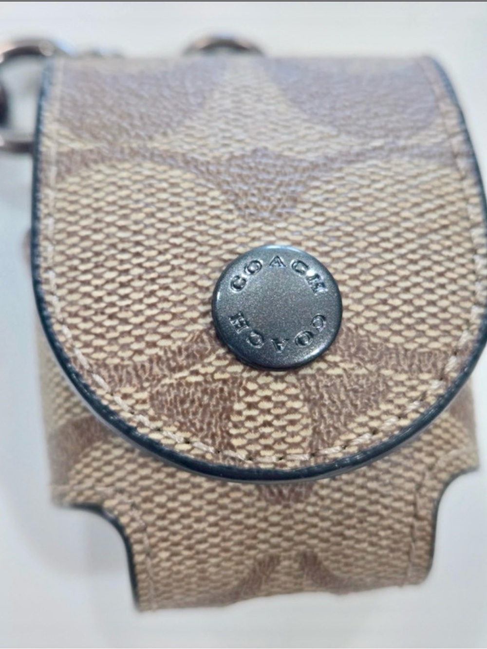 NWOT Coach Earbud/AirPod Case or Bag Charm with Gunmetal Hardware - Picture 2 of 6